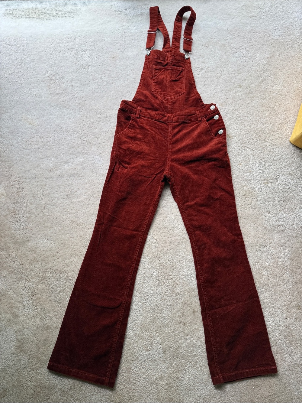 Love Tree Corduroy Overalls in Deep Rust Red